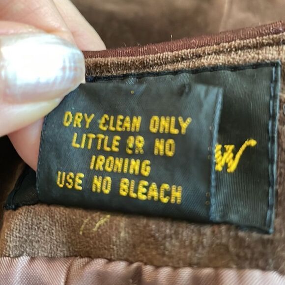 Vtg 80s Paul Shaw brown velvet open front/buttonless jacket - Picture 11 of 11